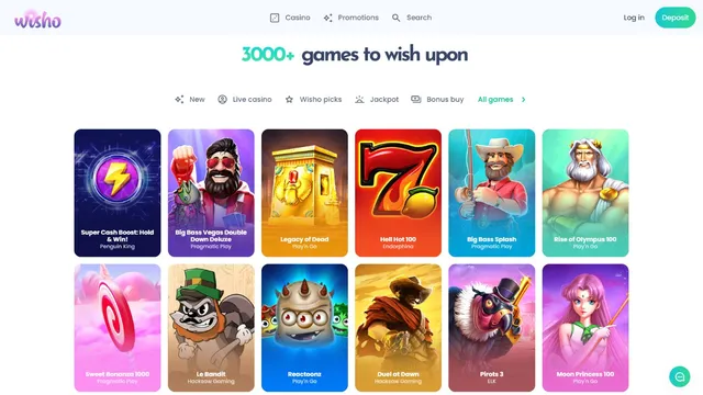 wisho casino games