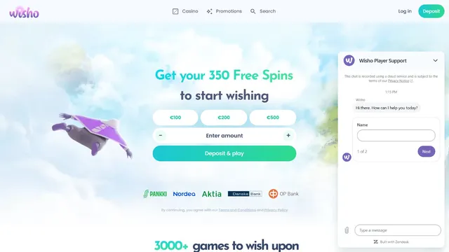 wisho casino support