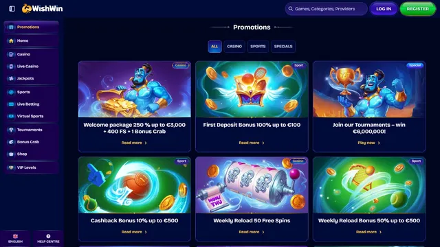wishwin casino promotions
