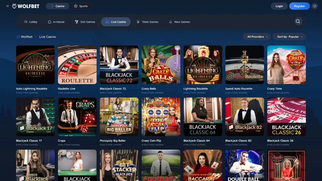 wolfbet casino live games