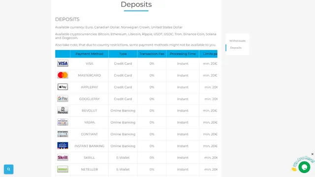 wolfy casino deposit