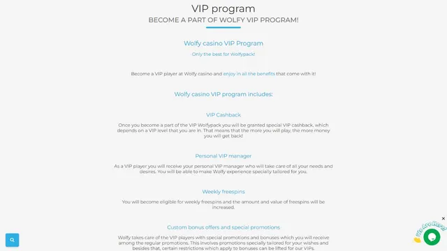 wolfy casino vip club