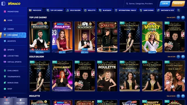 wonaco casino live games