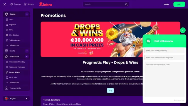 zinkra casino support