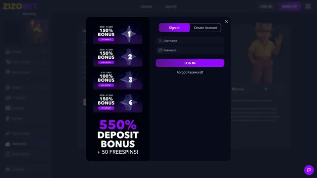 zizobet casino registration